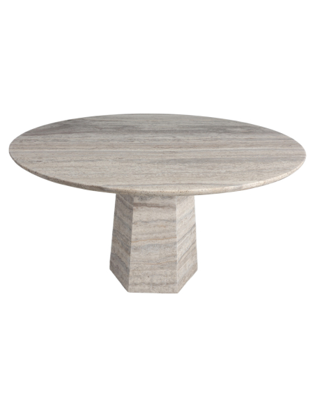 Round Dining Table Travertine Gray 135cm Westin - Richmond Interiors