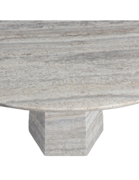 Round Dining Table Travertine Gray 135cm Westin - Richmond Interiors