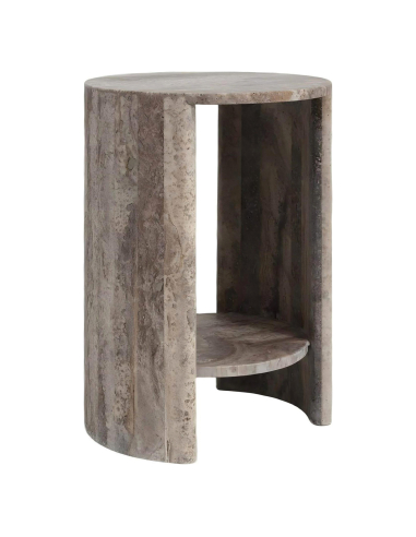 Westin Gray Travertine Side Table - Richmond Interiors