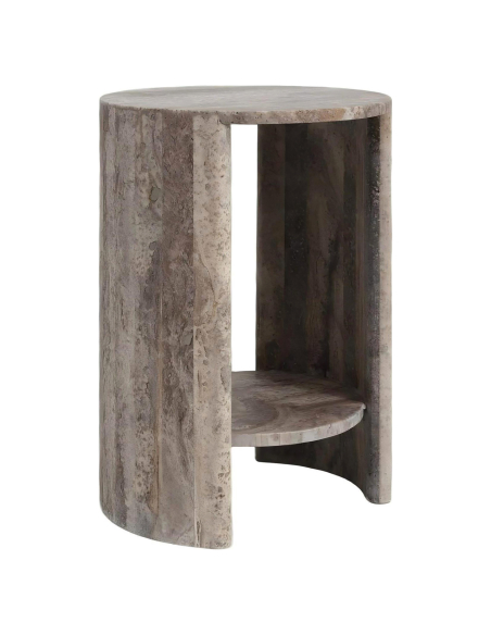 Westin Gray Travertine Side Table - Richmond Interiors