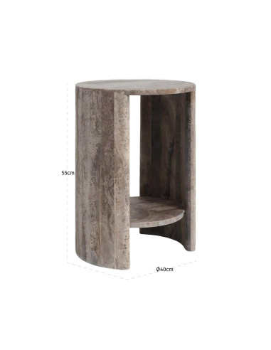 Westin Gray Travertine Side Table - Richmond Interiors