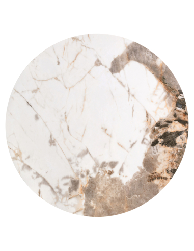 Brown Marbled Round Table 90cm Langford - Richmond Interiors