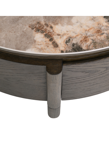 Marrom marmorizado redondo 90cm Langford - Richmond Interiors