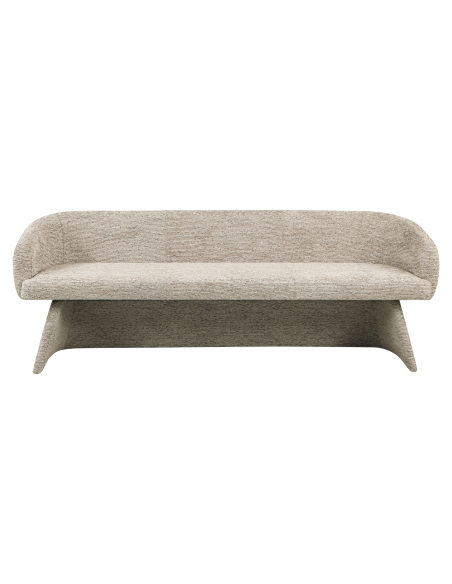 Banc de salle à manger tissu linéaire moka QUIRIRO | Loft Attitude