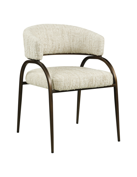 Angora Charda Beige Stof Eetkamerstoel