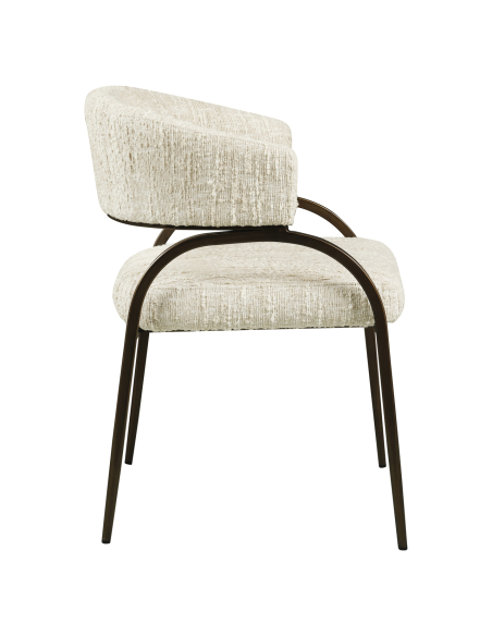 Angora Charda Beige Stof Eetkamerstoel