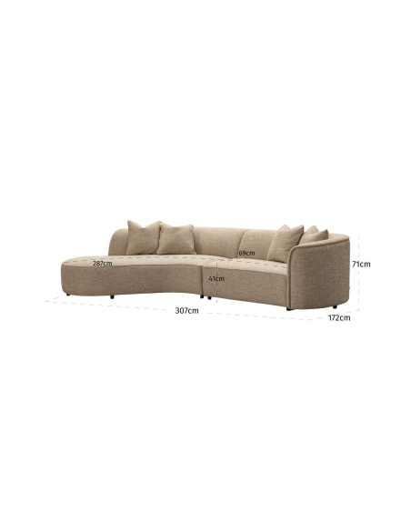 Divano angolare sinistro Tweed sabbia Romero Romero | Loft Attitude