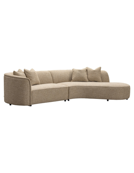 RECHTE Ecksofa Tweed Sand feuerefroof Romero | Loft Attitude