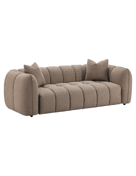 Sofa 3 seater Fabric Textured Moka Fireproof Hogan | Loft Attitude