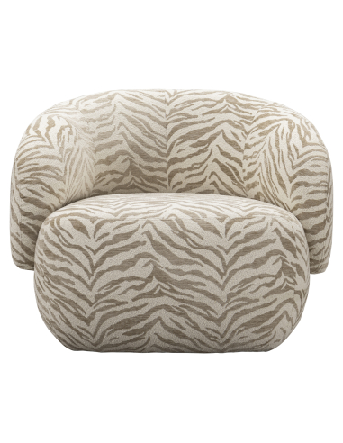 Fauteuil tissu tigré beige MILANO | Loft Attitude