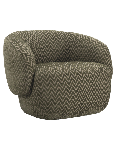 Fauteuil tissu chevron vert mousse MILANO | Loft Attitude