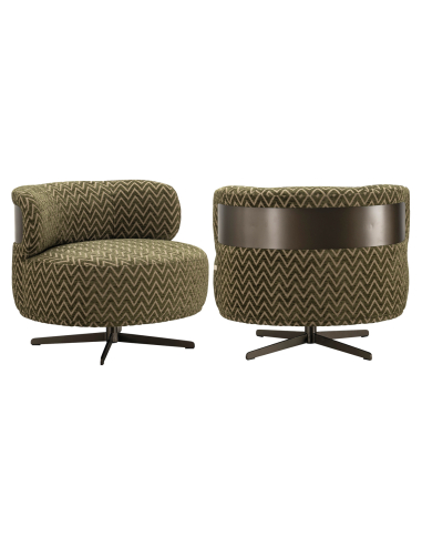 Lauren Pather Chevron Stof Fabric Swivel Fauteuil | Loft Attitude