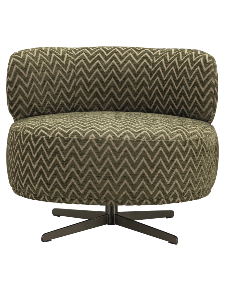 Fauteuil pivotant tissu chevron vert mousse LAUREN | Loft Attitude