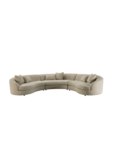 Canapé d'angle tissu texturé crème MORENA | Loft Attitude