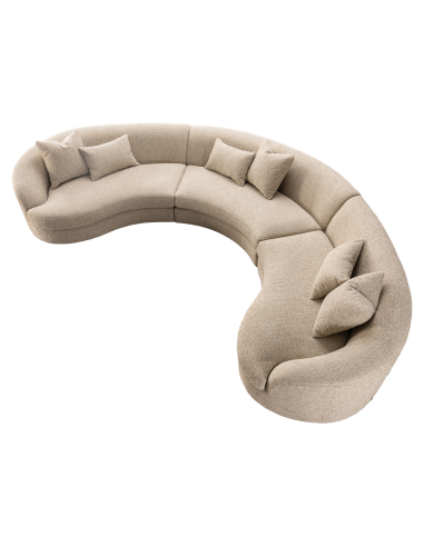 Corner sofa Textured Fabric Cream Morena | Loft Attitude