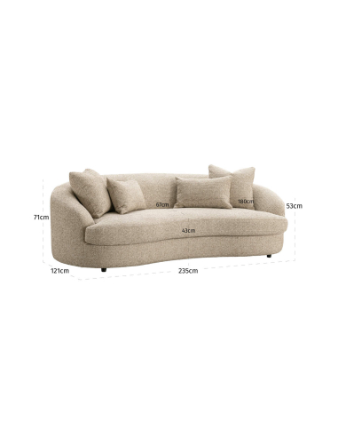 Sofa Textured Fabric Cream Morena | Loft Attitude