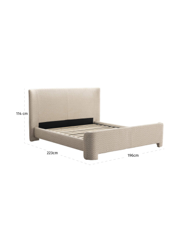 160x200 Cama de tela Chevron 160x200 DIVANA | Loft Attitude