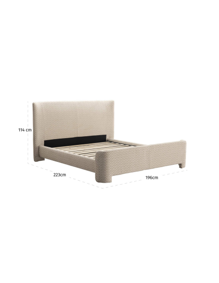 160x200 Cama de tecido Chevron 160x200 Divana | Loft Attitude