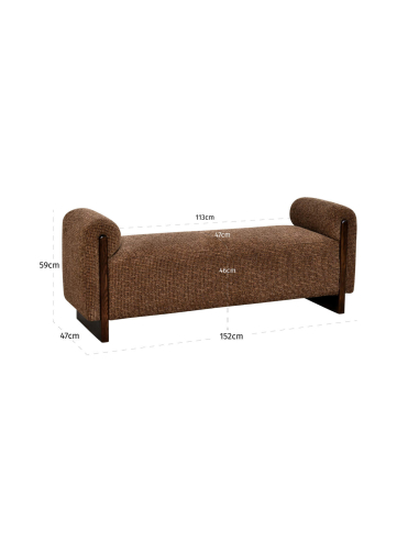 Bench Fabric Brown with Square Mesh Winslow
