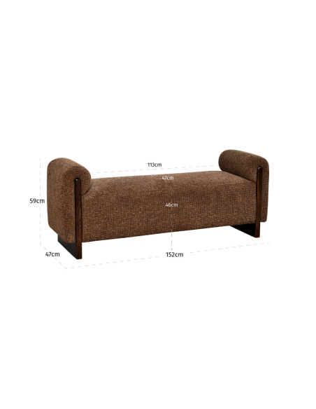 Bench Fabric Brown with Square Mesh Winslow