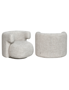 Lounge Stuhl Schwenkstoff Creme Talley
