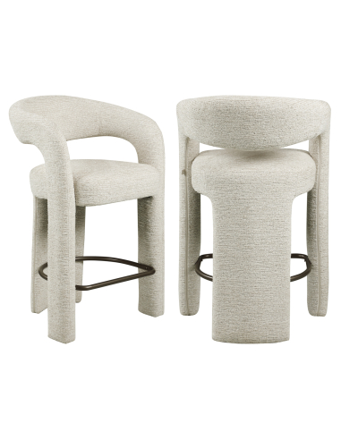 Natural linear fabric countertop stool SOHO | Loft Attitude