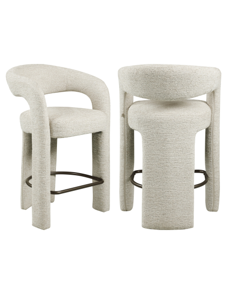 Natural linear fabric countertop stool SOHO | Loft Attitude