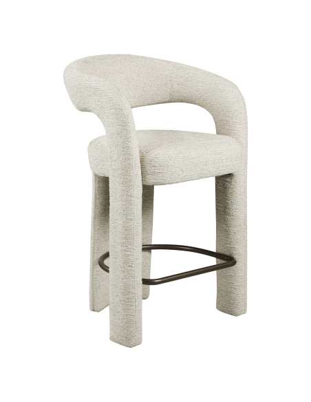 Natural linear fabric countertop stool SOHO | Loft Attitude