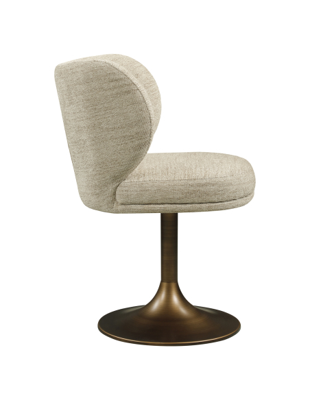 Chaise pivotante tissu doux naturel AMELY | Loft Attitude