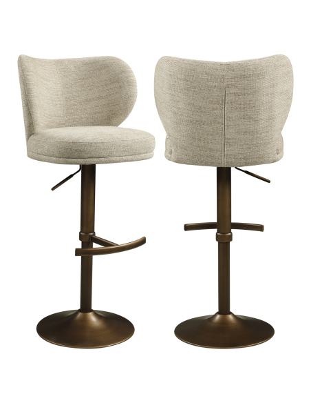 Sgabello da bar Girevole naturale tessuto naturale AMELY | Loft Attitude