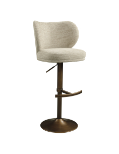 Tabouret de bar pivotant tissu doux naturel AMELY | Loft Attitude 2