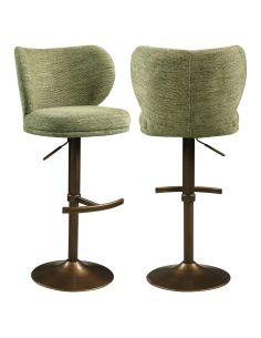 Tabouret de bar pivotant tissu doux pistache AMELY | Loft Attitude