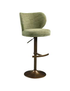 Tabouret de bar pivotant tissu doux pistache AMELY | Loft Attitude 2