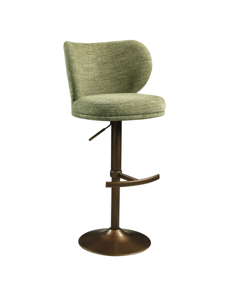 Swivel Bar Stool Soft Fabric Pistachio Amely | Loft Attitude