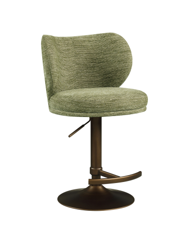 Sgabello da bar girevole Tessuto morbido Pistacchio Alettano | Loft Attitude