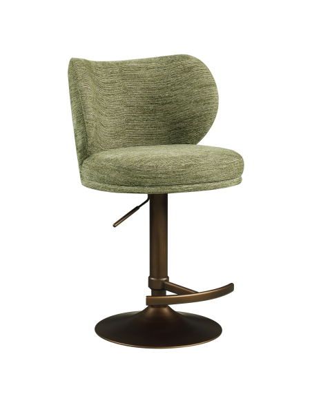 Swivel Bar Stool Soft Fabric Pistachio Amely | Loft Attitude