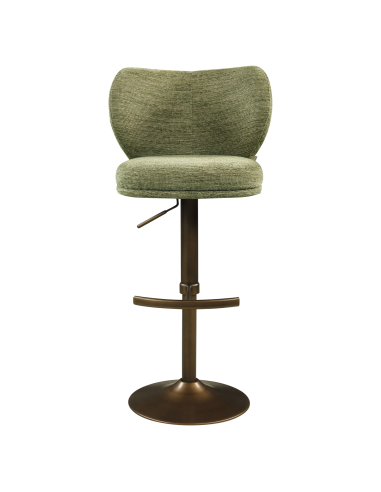 Tabouret de bar pivotant tissu doux pistache AMELY | Loft Attitude