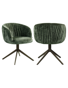 Chaise pivotante chenille vert sauge CASSI | Loft Attitude