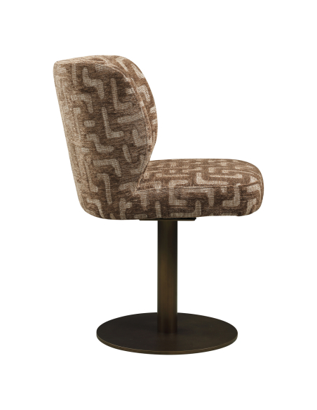 Jacquard Tecido Giratória Cadeira Labirinto Brun Fiona | Loft Attitude