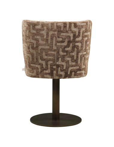 Jacquard Stoff Schwenkstuhl Labyrinth Brun Fiona | Loft Attitude