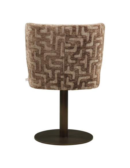 Jacquard tela Silla giratoria Silla Laberinto Brun Fiona | Loft Attitude