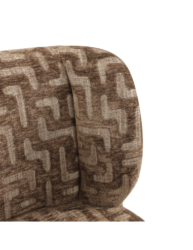 Jacquard Stoff Schwenkstuhl Labyrinth Brun Fiona | Loft Attitude