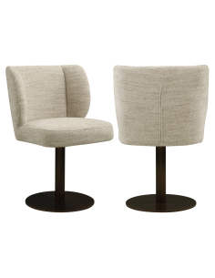 Chaise pivotante tissu doux naturel FIONA | Loft Attitude