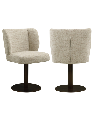 Chaise pivotante tissu doux naturel FIONA | Loft Attitude