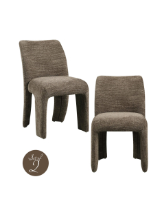 Lote de 2 cadeiras MACA Tecido Brown Maya | Loft Attitude
