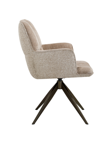 Chair Swivel Fabric Textured Cream Chase | Loft Attitude