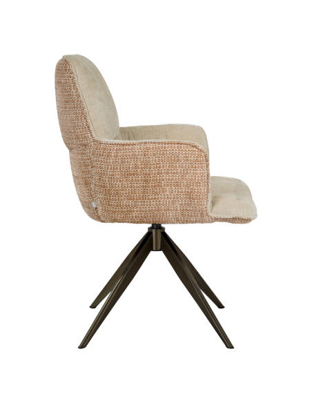 Chaise pivotante tissu jacquard gingembre CHASE | Loft Attitude