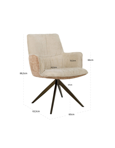 Cadeira giratória Jacquard Ginger Chase Tecido | Loft Attitude