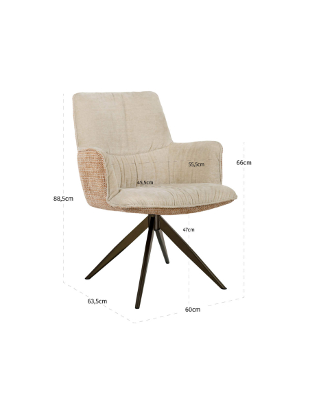 Schwenkstuhl Jacquard Ingwer Chase Stoff | Loft Attitude