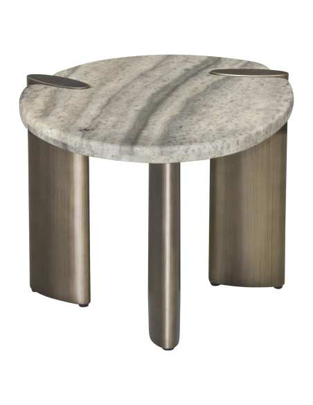 Arcadia Gray Travertine Side Table | Loft Attitude